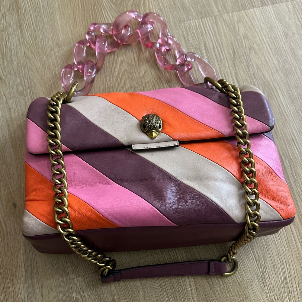 Kurt Geiger Multicolor Striped Bag with Gold Chain